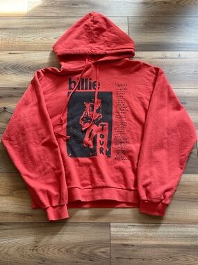 Red Billie Tour Graphic Hoodie Sweatshirt